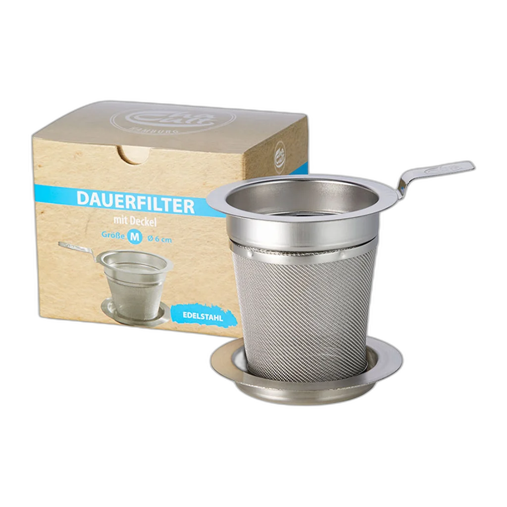 Edelstahlfilter M 6 cm mit Deckel