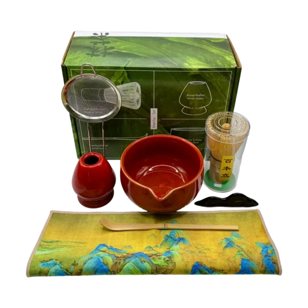 Matcha-Set "Tee Freund" – 7-teilig, rot 1